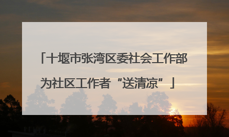 十堰市张湾区委社会工作部为社区工作者“送清凉”