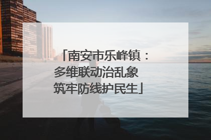南安市乐峰镇：多维联动治乱象 筑牢防线护民生