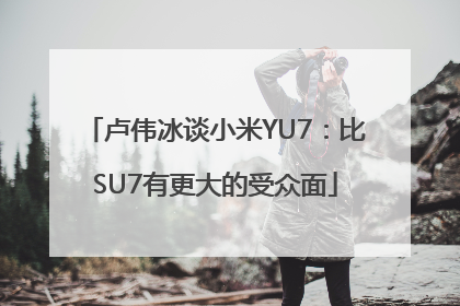 卢伟冰谈小米YU7：比SU7有更大的受众面