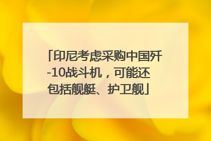 印尼考虑采购中国歼-10战斗机，可能还包括舰艇、护卫舰