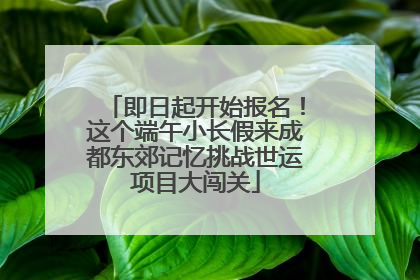 即日起开始报名！这个端午小长假来成都东郊记忆挑战世运项目大闯关