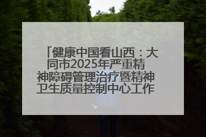 健康中国看山西：大同市2025年严重精神障碍管理治疗暨精神卫生质量控制中心工作培训班开班