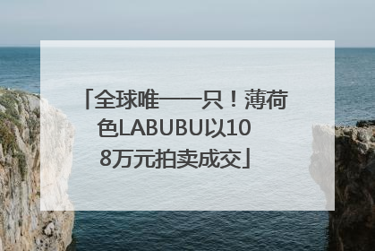 全球唯一一只！薄荷色LABUBU以108万元拍卖成交