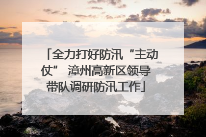 全力打好防汛“主动仗” 漳州高新区领导带队调研防汛工作