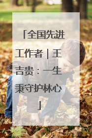 全国先进工作者｜王吉贵：一生秉守护林心