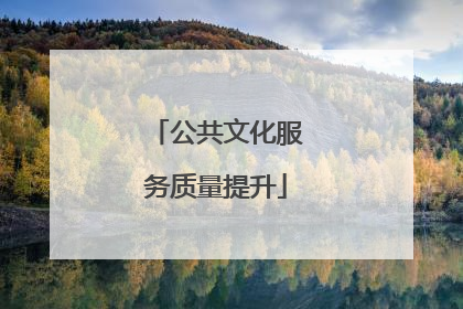 公共文化服务质量提升