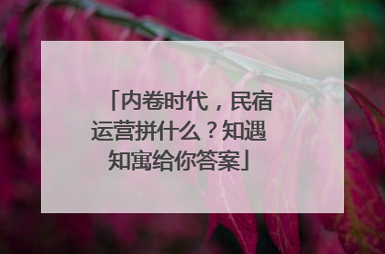 内卷时代，民宿运营拼什么？知遇知寓给你答案