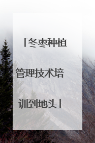 冬枣种植管理技术培训到地头
