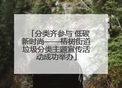 分类齐参与 低碳新时尚——椿树街道垃圾分类主题宣传活动成功举办