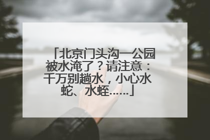 北京门头沟一公园被水淹了？请注意：千万别趟水，小心水蛇、水蛭……