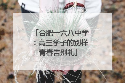 合肥一六八中学：高三学子的别样青春告别礼