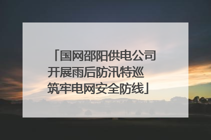 国网邵阳供电公司开展雨后防汛特巡 筑牢电网安全防线