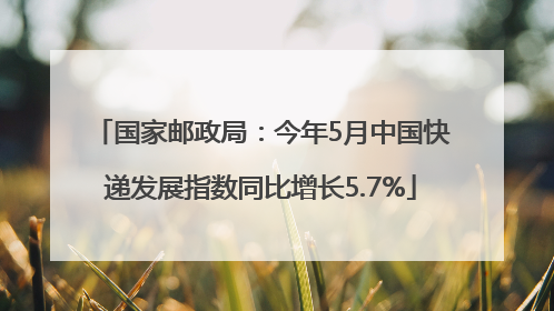 国家邮政局：今年5月中国快递发展指数同比增长5.7%