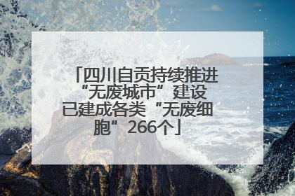 四川自贡持续推进“无废城市”建设 已建成各类“无废细胞”266个