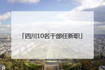 四川10名干部任新职