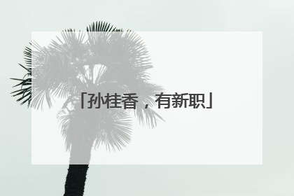 孙桂香，有新职