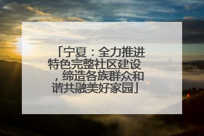 宁夏：全力推进特色完整社区建设，缔造各族群众和谐共融美好家园