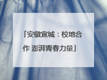 安徽宣城：校地合作 澎湃青春力量