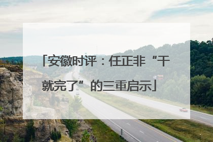 安徽时评：任正非“干就完了”的三重启示