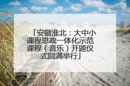 安徽淮北：大中小课程思政一体化示范课程（音乐）开题仪式圆满举行