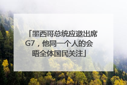 墨西哥总统应邀出席G7，他同一个人的会晤全体国民关注