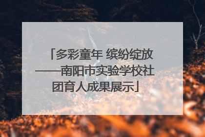 多彩童年 缤纷绽放——南阳市实验学校社团育人成果展示