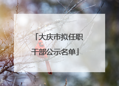 大庆市拟任职干部公示名单