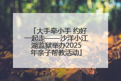 大手牵小手 约好一起走——沙洋小江湖监狱举办2025年亲子帮教活动