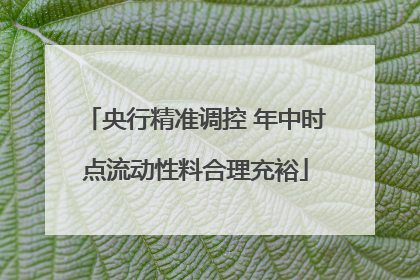 央行精准调控 年中时点流动性料合理充裕