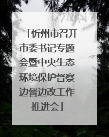 忻州市召开市委书记专题会暨中央生态环境保护督察边督边改工作推进会