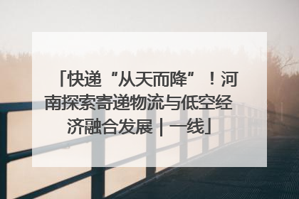 快递“从天而降”！河南探索寄递物流与低空经济融合发展｜一线
