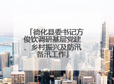 德化县委书记方俊钦调研基层党建、乡村振兴及防汛备汛工作