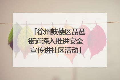 徐州鼓楼区琵琶街道深入推进安全宣传进社区活动