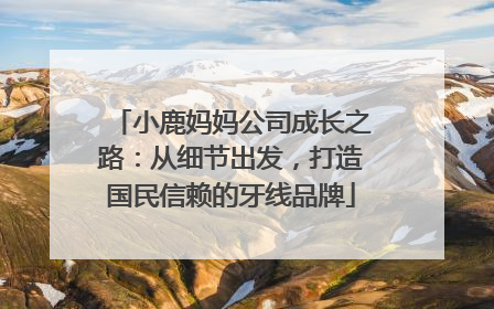 小鹿妈妈公司成长之路：从细节出发，打造国民信赖的牙线品牌
