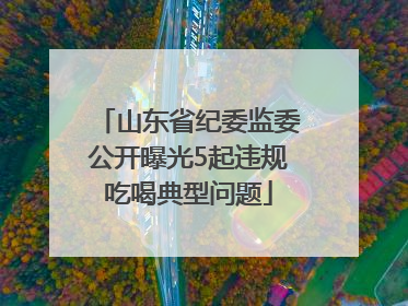 山东省纪委监委公开曝光5起违规吃喝典型问题