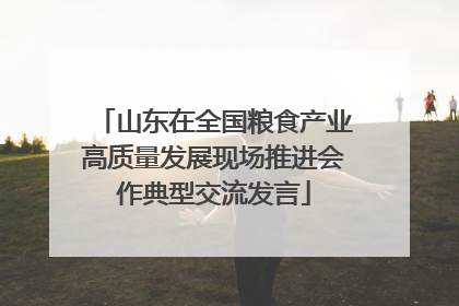 山东在全国粮食产业高质量发展现场推进会作典型交流发言
