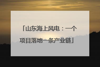 山东海上风电：一个项目落地一条产业链