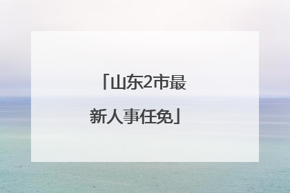 山东2市最新人事任免