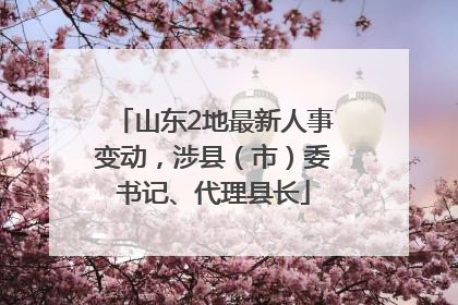 山东2地最新人事变动，涉县（市）委书记、代理县长