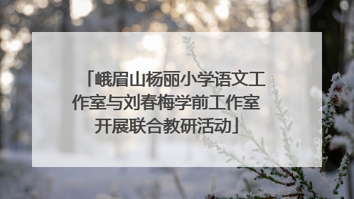 峨眉山杨丽小学语文工作室与刘春梅学前工作室开展联合教研活动