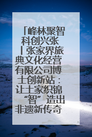 峰林聚智 科创兴张丨张家界旅典文化经营有限公司博士创新站：让土家织锦“智”造出非遗新传奇