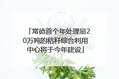 常德首个年处理量20万吨的秸秆综合利用中心将于今年建设