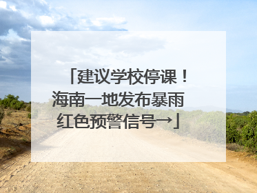 建议学校停课！海南一地发布暴雨红色预警信号→