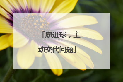 廖进球，主动交代问题