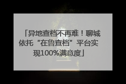 异地查档不再难！聊城依托“在鲁查档”平台实现100%满意度