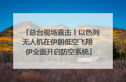 总台现场直击丨以色列无人机在伊朗低空飞翔 伊全面开启防空系统