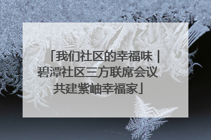 我们社区的幸福味｜碧潭社区三方联席会议共建紫岫幸福家