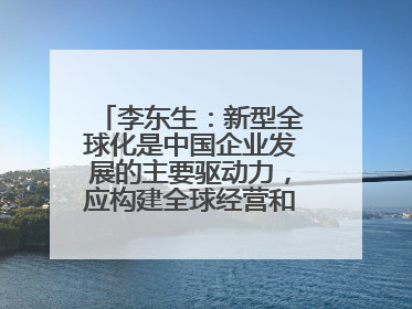 李东生：新型全球化是中国企业发展的主要驱动力，应构建全球经营和供应链体系