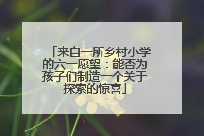 来自一所乡村小学的六一愿望：能否为孩子们制造一个关于探索的惊喜