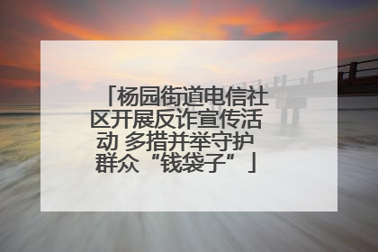 杨园街道电信社区开展反诈宣传活动 多措并举守护群众“钱袋子”